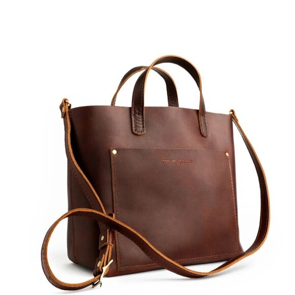 Portland Leather Women's Goods Almost Perfect Zip Medium Tote Bag – Brown - Picture 2 of 16